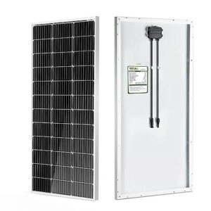 hqst 100 watt 12v monocrystalline solar panel with solar connectors, high efficiency module pv power for battery charging boat, caravan, rv and any other off grid applications-upgrade version