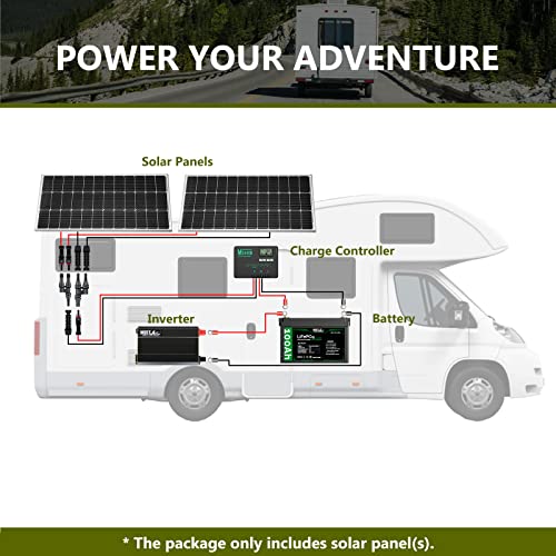 HQST 100 Watt 12V Monocrystalline Solar Panel with Solar Connectors, High Efficiency Module PV Power for Battery Charging Boat, Caravan, RV and Any Other Off Grid Applications-Upgrade Version