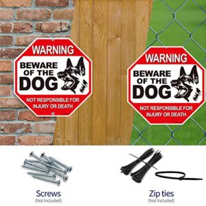 Anley Beware of The Dog Aluminum Warning Sign, No Responsible For Injury Or Death Warning Dog Sign - UV Protected and Weatherproof - 12" x 12"