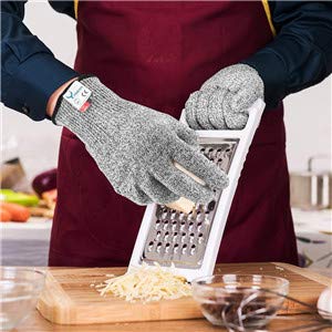 YINENN 2 Pairs (4 Gloves) Cut Resistant Gloves Food Grade Level 5 Protection,Kitchen Cut Gloves for Oyster Shucking,Fish Fillet Processing,Mandolin Slicing,Meat Cutting,Wood Carving-(Medium)
