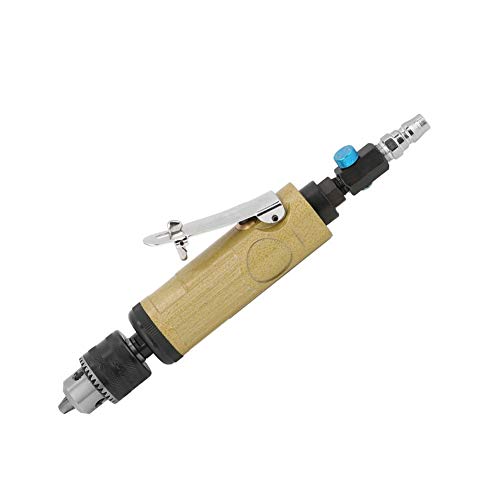 3/8 Straight Pneumatic Drill 22000rpm Air Power Drill High Speed Pneumatic Drilling Engraving Polishing Tool with Adjustable Inlet Valve Wrench Chunk Key Inlet Port