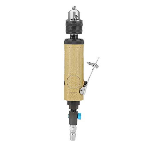 3/8 Straight Pneumatic Drill 22000rpm Air Power Drill High Speed Pneumatic Drilling Engraving Polishing Tool with Adjustable Inlet Valve Wrench Chunk Key Inlet Port