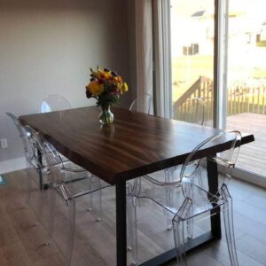 Live Edge Dining Table made in a modern rustic finish