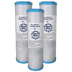 kleenwater kw2510lr replacement water filters, compatible with whirlpool whkf-db2, brita uss-120 & db1, set of 3