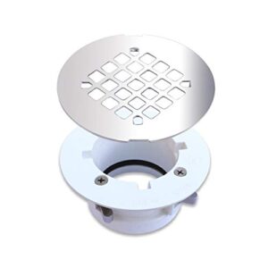 wingtite pro-series shower drain, builders model for new construction, installs entirely from the top, chrome