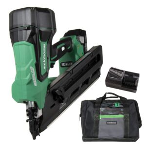 metabo hpt 18v multivolt™ cordless framing nailer kit | accepts 2-inch up to 3-1/2-inch clipped & offset round paper strip nails | 30 degree magazine | nr1890dcs
