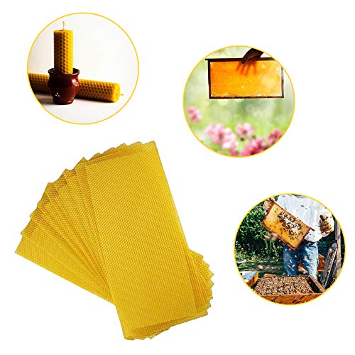 KISSTAKER 15PCS Bee Honey Sheets Beehive Wax Foundation Beekeeping Equipment Bee Comb Honey Frame