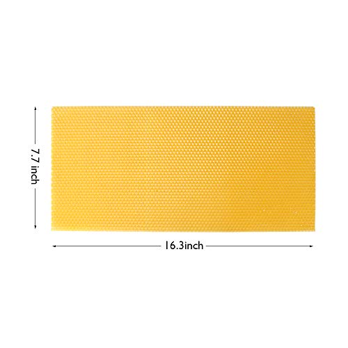 KISSTAKER 15PCS Bee Honey Sheets Beehive Wax Foundation Beekeeping Equipment Bee Comb Honey Frame