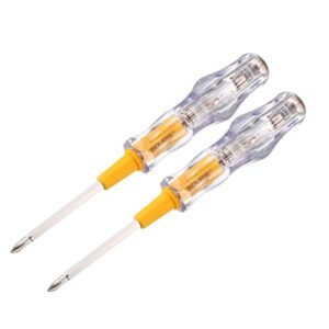 uxcell voltage tester ac 100-500v with 3.5mm slotted phillips screwdriver for circuit test, clear and orange, pack of 2