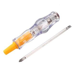 uxcell Voltage Tester AC 100-500V with 3.5mm Slotted Phillips Screwdriver for Circuit Test, Clear and Orange, Pack of 2