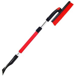 parts flix mini telescoping snow brush with scraper and foam grip handle (colors may vary)