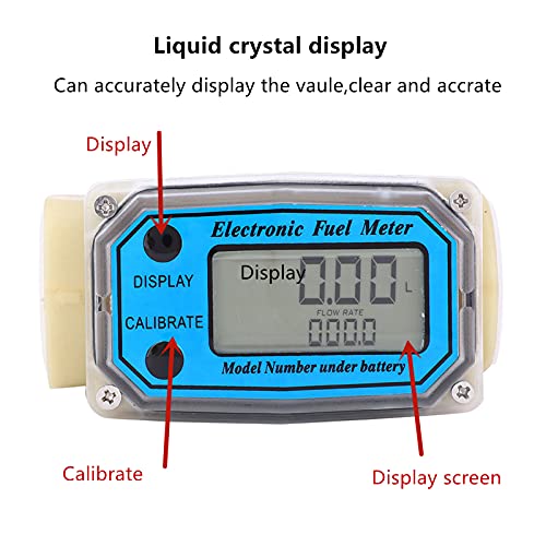 Diesel Fuel Meter Digital Fuel Meter Water Flow Meter Mini Digital Turbine Flowmeter Diesel Fuel Flow Meter 15-120L/min 1" NPT