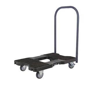 snap-loc 1200 lb professional e-track push cart dolly black
