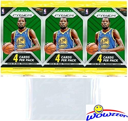 2018/2019 Panini PRIZM NBA Basketball JUMBO FAT CELLO Pack with 15 Cards including (3) EXCLUSIVE Red, White & Blue PRIZMS! Look for RCs & Autos of Luka Doncic, Deandre Ayton,Trae Young & More! WOWZZER