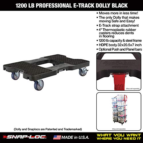 SNAP-LOC 1200 LB Professional E-Track Dolly Black