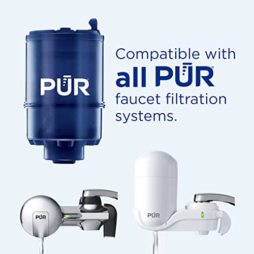 PUR PLUS Faucet Mount Replacement Filter 4-Pack, Genuine PUR Filter, 3-in-1 Powerful, Natural Mineral Filtration, Lead Removal, 1-Year Value, Blue (RF99994)