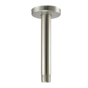 purelux straight shower arm 6 inches water outlet pj0612, brushed nickel made of stainless steel with gasket flange