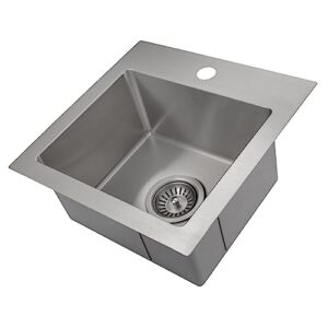 ZLINE 15" Donner Topmount Single Bowl Bar Kitchen Sink in Stainless Steel (STS-15)