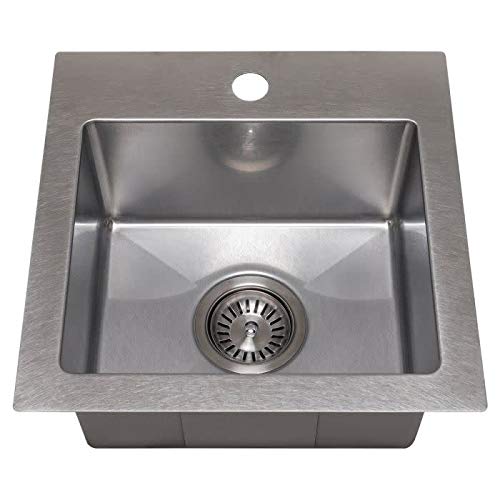 ZLINE 15" Donner Topmount Single Bowl Bar Kitchen Sink in Stainless Steel (STS-15)