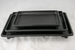 3 mix rectangular black plastic humidity/drip tray for bonsai tree and house indoor plants 7", 9" & 10.5"