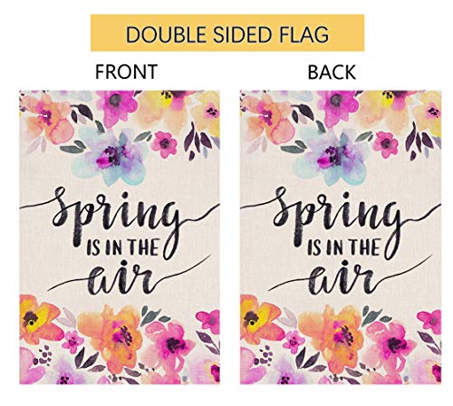 BLKWHT Spring is in The Air Garden Flag Vertical Double Sided 12 x 18 Inch Flower Yard Décor