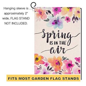 BLKWHT Spring is in The Air Garden Flag Vertical Double Sided 12 x 18 Inch Flower Yard Décor