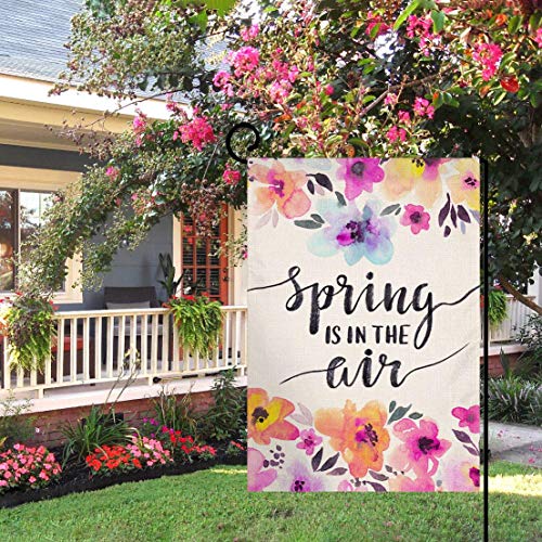 BLKWHT Spring is in The Air Garden Flag Vertical Double Sided 12 x 18 Inch Flower Yard Décor