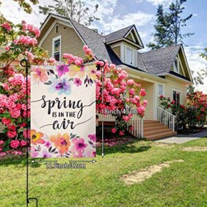 BLKWHT Spring is in The Air Garden Flag Vertical Double Sided 12 x 18 Inch Flower Yard Décor