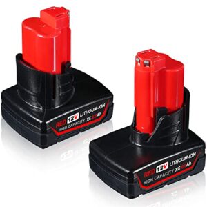 vanttech upgraded 2pack 12v 6.0ah lithium replacement for milwaukee 12v battery 48-11-2420 48-11-2440 48-11-2402 48-11-2411 compatible with milwaukee 12volt cordless power tools