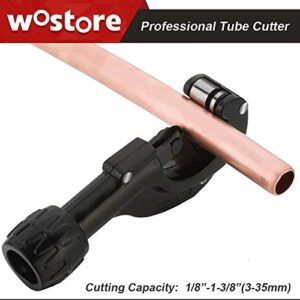 Tubing Cutter 1/8 to 1-3/8 Inch for Pipe Copper PVC Thin Stainless Steel Tube with Extra Blade and Reamer