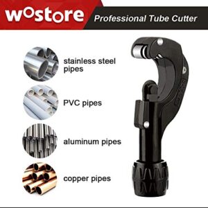 Tubing Cutter 1/8 to 1-3/8 Inch for Pipe Copper PVC Thin Stainless Steel Tube with Extra Blade and Reamer