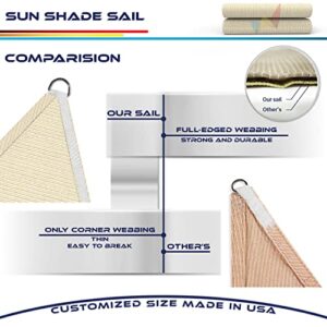 Windscreen4less 8' x 8' x 8' Sun Shade Sail Triangle Outdoor Canopy Cover UV Block for Backyard Porch Pergola Deck Garden Patio (Beige)