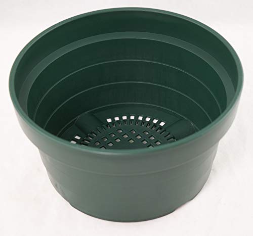 4 Gr Japanese Heavy Duty Round Plastic Bonsai / Succulent Pot 8.25"x 8.25"x 4.5"