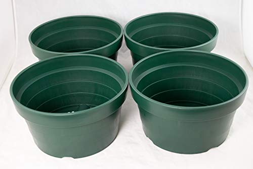 4 Gr Japanese Heavy Duty Round Plastic Bonsai / Succulent Pot 8.25"x 8.25"x 4.5"