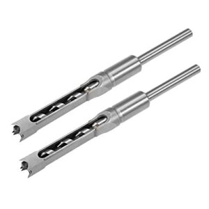 uxcell square hole drill bit, 1/2" high-carbon steel hollow chisel mortise power tool for woodworking 2 pcs