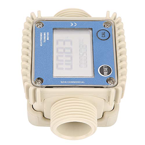 Turbine Meter, Professional K24 LCD Electrical Turbine Digital Gas Flow Meter Widely Used for Industrial Chemicals Liquid Water,Length 103MM