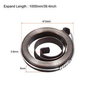 uxcell Drill Press Return Spring, Quill Spring Feed Return Coil Spring Assembly, 3.3Ft Long, 41 x 8 x 0.8mm
