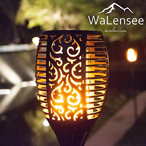 Walensee Solar Lights Outdoor Upgraded 43"(4 PACK) 96 LED Waterproof Flickering Flames Torch Lights Outdoor Solar Spotlights Landscape Decoration Lighting Dusk to Dawn Auto On/Off Security Torch Light