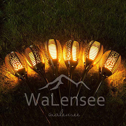 Walensee Solar Lights Outdoor Upgraded 43"(4 PACK) 96 LED Waterproof Flickering Flames Torch Lights Outdoor Solar Spotlights Landscape Decoration Lighting Dusk to Dawn Auto On/Off Security Torch Light