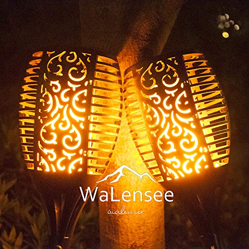 Walensee Solar Lights Outdoor Upgraded 43"(4 PACK) 96 LED Waterproof Flickering Flames Torch Lights Outdoor Solar Spotlights Landscape Decoration Lighting Dusk to Dawn Auto On/Off Security Torch Light