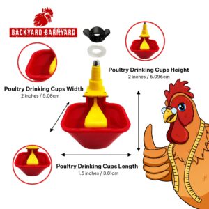 Backyard Barnyard 4 Pack NO PECK Poultry Cup Waterer Drinker for Chicken Ducks Quail (Hardware Included) Chooks Bebederos para Gallinas