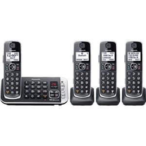 panasonic kx-tge674b expandable cordless phone system with digital answering system - black (renewed)