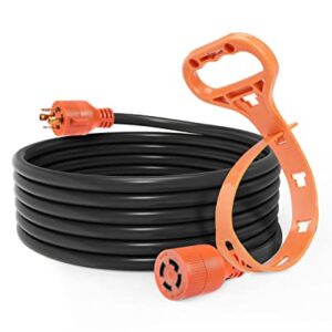 BougeRV 30 Amp 20 Ft Generator Power Cord 10 Gauge for Manual Transfer Switch Nema L14-30 Heavy Duty Electric Extension Wire 4 Prong 10 Gauge SJTW Cable 125/250V 7500 Watts