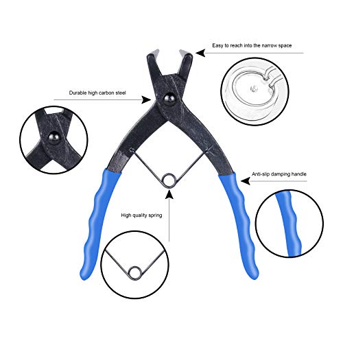 BELEY Heavy-duty Cylinder Snap Ring Pliers, Internal Ring Remover Retaining Circlip Pliers, 90 Degrees Bending Pliers with Long Noses for Motorcycles Cars Trucks