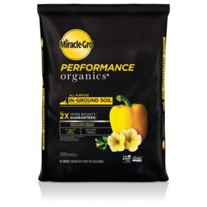 miracle-gro performance organics all purpose in-ground soil - organic and natural ingredients, soil for vegetables, flowers and herbs, feeds for up to 3 months, 1.3 cu. ft.