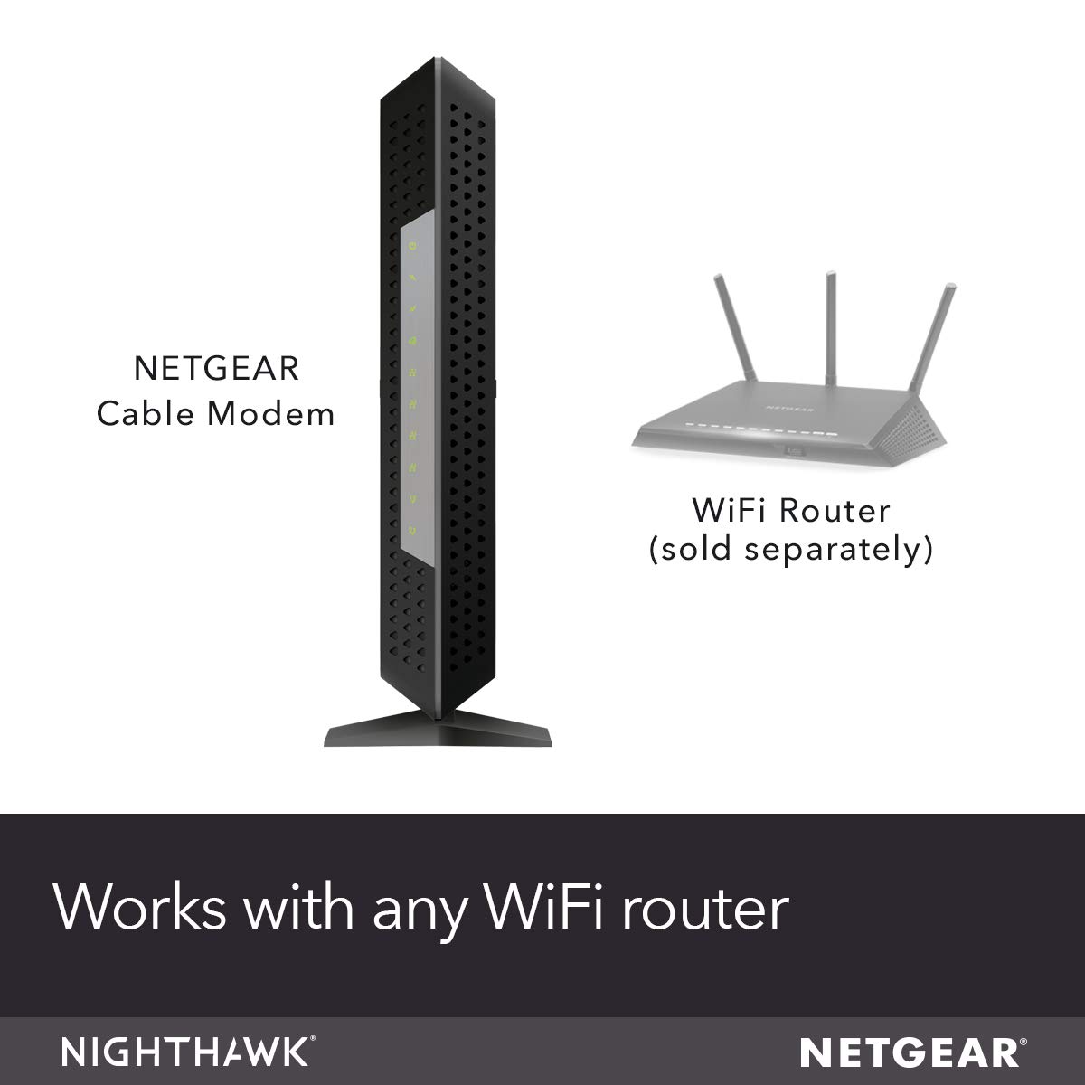 NETGEAR Nighthawk Cable Modem with Voice (CM1150) -  Certified for Xfinity by Comcast Internet & Voice Plans Up to 800Mbps | 2 Phone lines | 4 x 1G Ethernet ports | DOCSIS 3.1