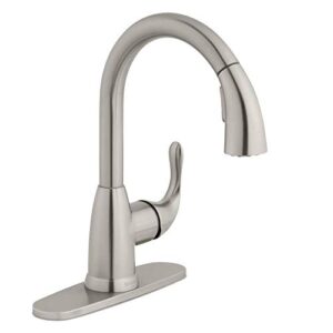 glacier bay hd67496-1008d2 dylan single-handle pull-down sprayer kitchen faucet in stainless steel