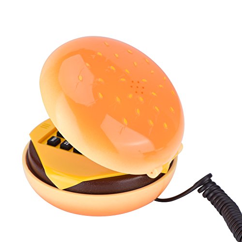 Hamburger Phone, Cheeseburger Burger Hamburger Phone Cute Telephones Landline Corded Phone Desktop Phone for Home Hotel Office Decoration Kids Gift