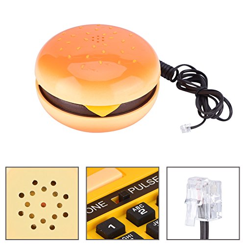 Hamburger Phone, Cheeseburger Burger Hamburger Phone Cute Telephones Landline Corded Phone Desktop Phone for Home Hotel Office Decoration Kids Gift