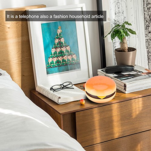 Hamburger Phone, Cheeseburger Burger Hamburger Phone Cute Telephones Landline Corded Phone Desktop Phone for Home Hotel Office Decoration Kids Gift